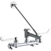 Elkay Wall Mount Utility Faucet with Two Handles and 8" Widespread Holes Chrome