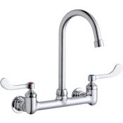 Elkay 1.5 GPM Wall Mounted Double Handle Utility Faucet with Metal Handles Chrome