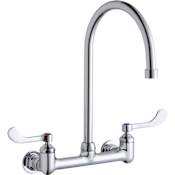 Elkay 1.5 GPM Wall Mounted Double Handle Utility Faucet with Metal Handles Chrome