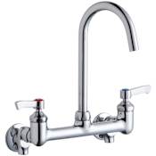 Elkay 1.5 GPM Wall Mounted Double Lever Handle Utility Faucet with Brass Handles Chrome