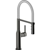 Elkay Avado 1.8 GPM Single Hole Pre-Rinse Pull Down Kitchen Faucet - Includes Escutcheon Black Stainless / Chrome