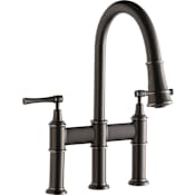 Elkay Explore 1.5 GPM Bridge Pull Down Kitchen Faucet Antique Steel