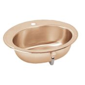 Elkay Asana 19-5/8" Copper Drop In Lavatory Sink with One Faucet Hole Copper