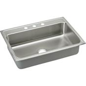 Elkay Lustertone 31" Drop In Single Basin Stainless Steel Kitchen Sink 1 Faucet Hole