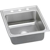 Elkay Gourmet 19-1/2" Single Basin Drop In Stainless Steel Kitchen Sink 2 Faucet Holes (Middle Right)