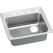 Elkay Gourmet 25" Single Basin 18-Gauge Stainless Steel Kitchen Sink for Drop In Installations with SoundGuard Technology 1 Faucet Hole