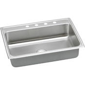 Elkay Lustertone 31" Drop In Single Basin Stainless Steel Kitchen Sink 1 Faucet Hole