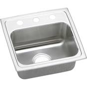 Elkay Gourmet 17" Single Basin Drop In Stainless Steel Kitchen Sink 1 Faucet Hole