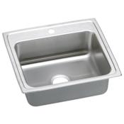 Elkay Gourmet 25" Single Basin Drop In Stainless Steel Kitchen Sink 1 Faucet Hole