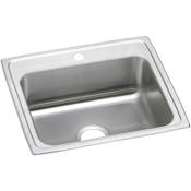 Elkay Celebrity 22" Drop In Single Basin Stainless Steel Kitchen Sink 1 Faucet Hole