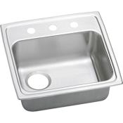 Elkay Celebrity 19-1/2" Drop In Single Basin Stainless Steel Kitchen Sink 1 Faucet Hole
