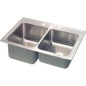 Elkay Gourmet 33" Double Basin 18-Gauge Stainless Steel Kitchen Sink for Drop In Installations with 50/50 Split and SoundGuard Technology 1 Faucet Hole