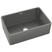 Elkay 30" Farmhouse Single Basin Fireclay Kitchen Sink Matte Gray
