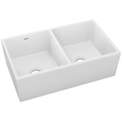 Elkay 33" Farmhouse Double Basin Fireclay Kitchen Sink White