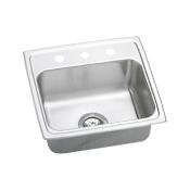Elkay Gourmet 19-1/2" Single Basin Drop In Stainless Steel Kitchen Sink Stainless Steel - 1 Faucet Hole