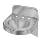 Elkay Stainless Steel 18" Wall Mount 18 Gauge Single Basin Bathroom Sink with 5-1/2" Backsplash and 4" Centers Stainless Steel
