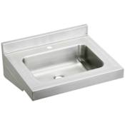 Elkay Stainless Steel 22" Wall Mount Single Bowl Single Faucet Hole Bathroom Sink with 2-1/2" Backsplash and 5-1/2" Depth Stainless Steel