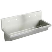 Elkay Wall Mount 48" 14 Gauge Stainless Steel Handwash Sink with Four Faucet Holes Stainless Steel