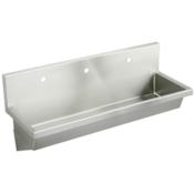 Elkay Wall Mount 14 Gauge Stainless Steel Three Station Handwash Sink with Three Faucet Holes Stainless Steel