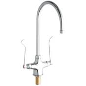 Elkay 16-11/16" ADA Single Hole Concealed Deck Utility Faucet with 8" Reach Gooseneck Spout and 4" Blade Handles Chrome