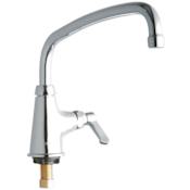 Elkay ADA Single Hole Single Control Deck Mount Classroom Faucet with 12" Reach Arc Tube Spout Chrome