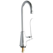 Elkay ADA Single Hole Single Control Deck Mount Classroom Faucet with 5-1/8" Reach Gooseneck Spout and 6" Blade Handle Chrome