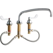 Elkay 9-3/8" ADA Single Hole Concealed Deck Utility Faucet with 12" Reach Arc Tube Spout and 4" Blade Handles Chrome