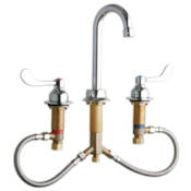 Elkay 11-5/16" ADA 8" Centerset Concealed Deck Utility Faucet with 3-5/8" Reach Gooseneck Spout and 4" Blade Handles Chrome