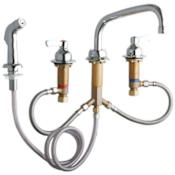 Elkay ADA 8" Centerset Concealed Deck Arc Tube Spout Food Service Faucet with Sidespray Chrome