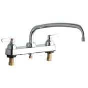 Elkay ADA 8" Centerset Exposed Deck Food Service Faucet with 12" Reach Arc Tube Spout Chrome