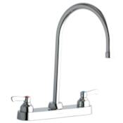 Elkay ADA 8" Centerset Exposed Deck Food Service Faucet with 8" Reach Gooseneck Spout Chrome