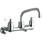 Elkay 8" Centerset Wall Mount Food Service Faucet with 8" Reach Arc Tube Spout Chrome