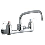 Elkay ADA 8" Centerset Wall Mount Food Service Faucet with 10" Reach Arc Tube Spout Chrome