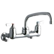 Elkay 8" Centerset Wall Mount Food Service Faucet with 10" Reach Arc Tube Spout Chrome
