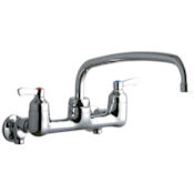Elkay 8" Centerset Wall Mount Food Service Faucet with 12" Reach Arc Tube Spout Chrome