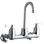 Elkay 8" Centerset Wall Mount Service Sink Faucet with 3-5/8" Reach Gooseneck Spout Chrome