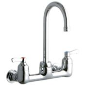 Elkay ADA 8" Centerset Wall Mount Service Sink Faucet with 5-1/8" Reach Gooseneck Spout Chrome
