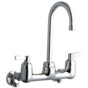 Elkay 8" Centerset Wall Mount Service Sink Faucet with 5-1/8" Reach Gooseneck Spout Chrome