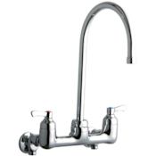 Elkay 8" Centerset Wall Mount Service Sink Faucet with 8" Reach Gooseneck Spout Chrome