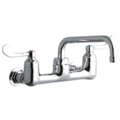 Elkay ADA 8" Centerset Wall Mount Food Service Faucet with 8" Reach Tube Spout and 4" Blade Handles Chrome