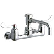 Elkay ADA 8" Centerset Wall Mount Service Sink Faucet with 6-1/2" Reach Vented Spout and 4" Blade Handles Chrome