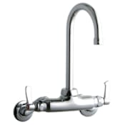 Elkay ADA 3"-8" Adjustable Centers Wall Mount Food Service Faucet with 5-1/8" Reach Gooseneck Spout Chrome