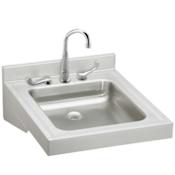 Elkay Stainless Steel 23" Single Basin Wheelchair Wash-Up Bathroom Sink Package with 2.5 GPM Faucet Stainless Steel