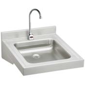 Elkay Stainless Steel 23" Single Basin Wheelchair Wash-Up Bathroom Sink Package with 2.0 GPM Sensor Faucet Stainless Steel