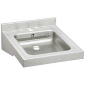 Elkay Stainless Steel 23" Wheelchair Wash-Up Single Basin Bathroom Sink with Overflow and Single Faucet Hole Stainless Steel