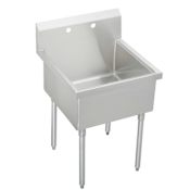 Elkay Weldbilt Stainless Steel 27" Floor Mount Single Bowl Food Service Scullery Sink with One Faucet Hole Stainless Steel