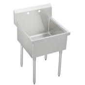 Elkay Weldbilt Stainless Steel 33" Floor Mount Single Bowl Food Service Scullery Sink with One Faucet Hole Stainless Steel