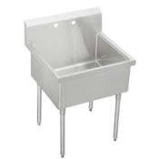 Elkay Weldbilt Stainless Steel 39" Floor Mount Single Bowl Food Service Scullery Sink with One Faucet Hole Stainless Steel