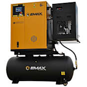 EMAX 10 HP 120 Gal 150 Max PSI Stationary Electric (208, 230 Volt 1 Phase) Variable Speed Rotary Air Compressor with Dryer N/A