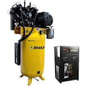 EMAX 10 HP 80 Gal 175 Max PSI Two-Stage Stationary Electric (208 Volt 3 Phase) Reciprocating Air Compressor with Dryer N/A
